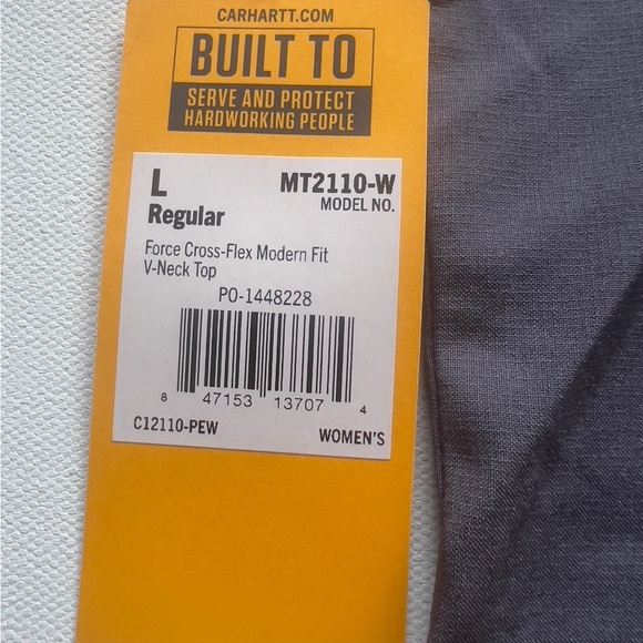 NWT Carhartt Force Scrub Top Womens Large Gray V-Neck Pockets Stretch (G4) - Picture 10 of 10